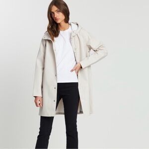 Stutterheim Cream Hooded Raincoat - gender neutral